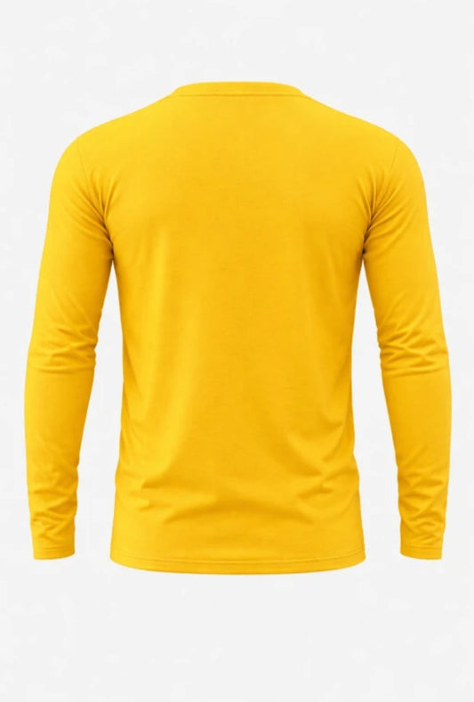 Men's Round Neck full sleeve Cotton tshirt-Yellow