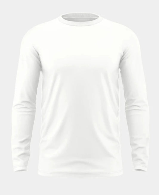 Men's Round Neck full sleeve Cotton tshirt-White