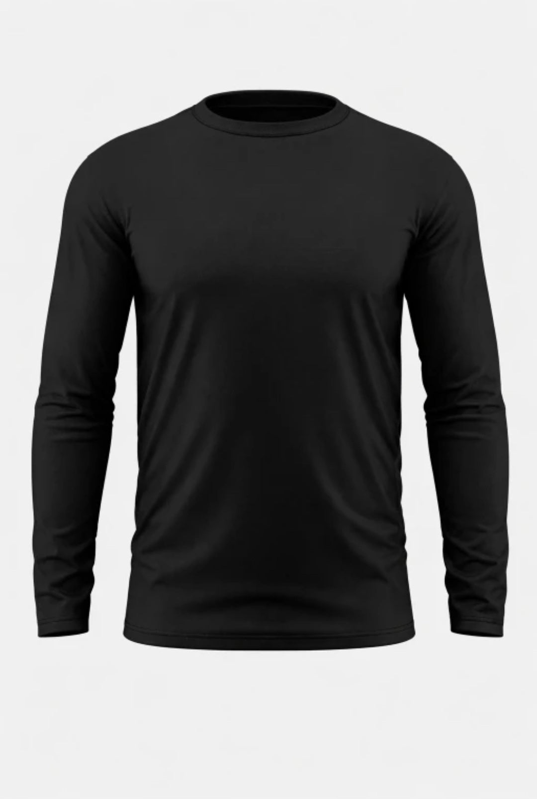 Men's Round Neck full sleeve Cotton tshirt-Black