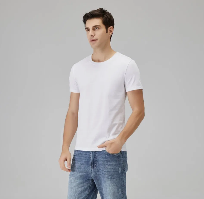 Men's Solid Round Neck half sleeve Regular tshirt-White
